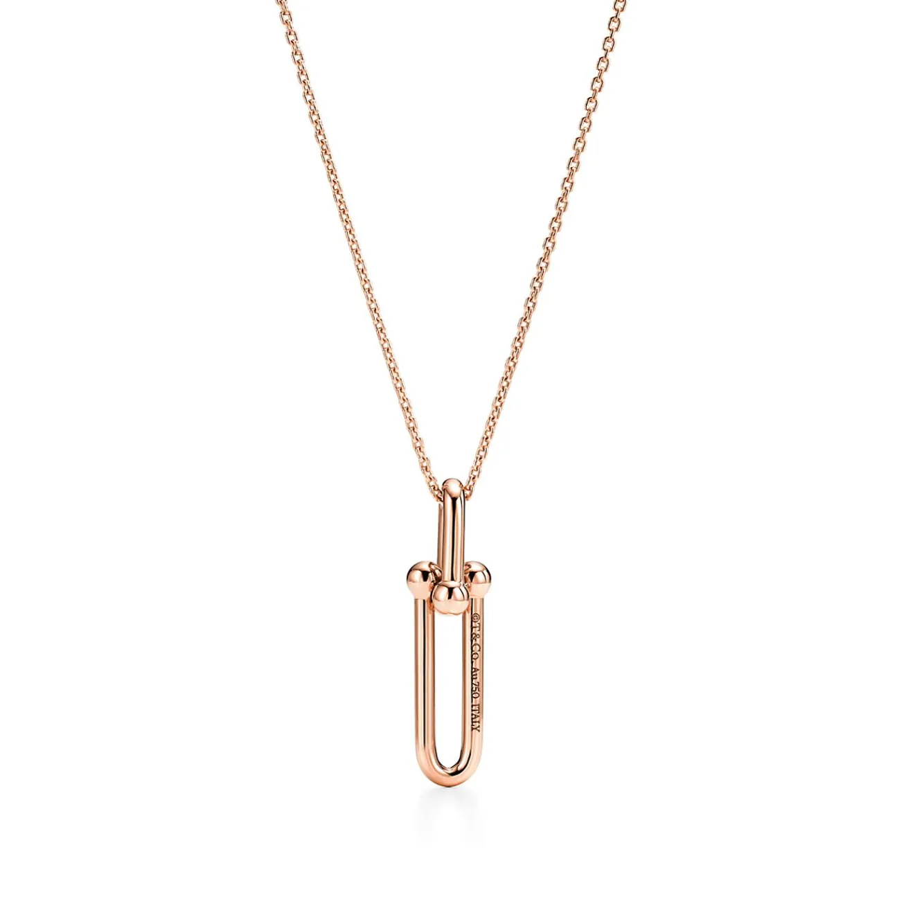 Tiffany & Co. Tiffany HardWear Elongated Link Pendant in Rose Gold | ^ Necklaces & Pendants|Men's Jewelry