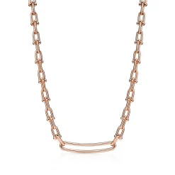 Tiffany & Co. Tiffany HardWear Elongated Link Necklace in Rose Gold | ^ Necklaces & Pendants|Men's Jewelry
