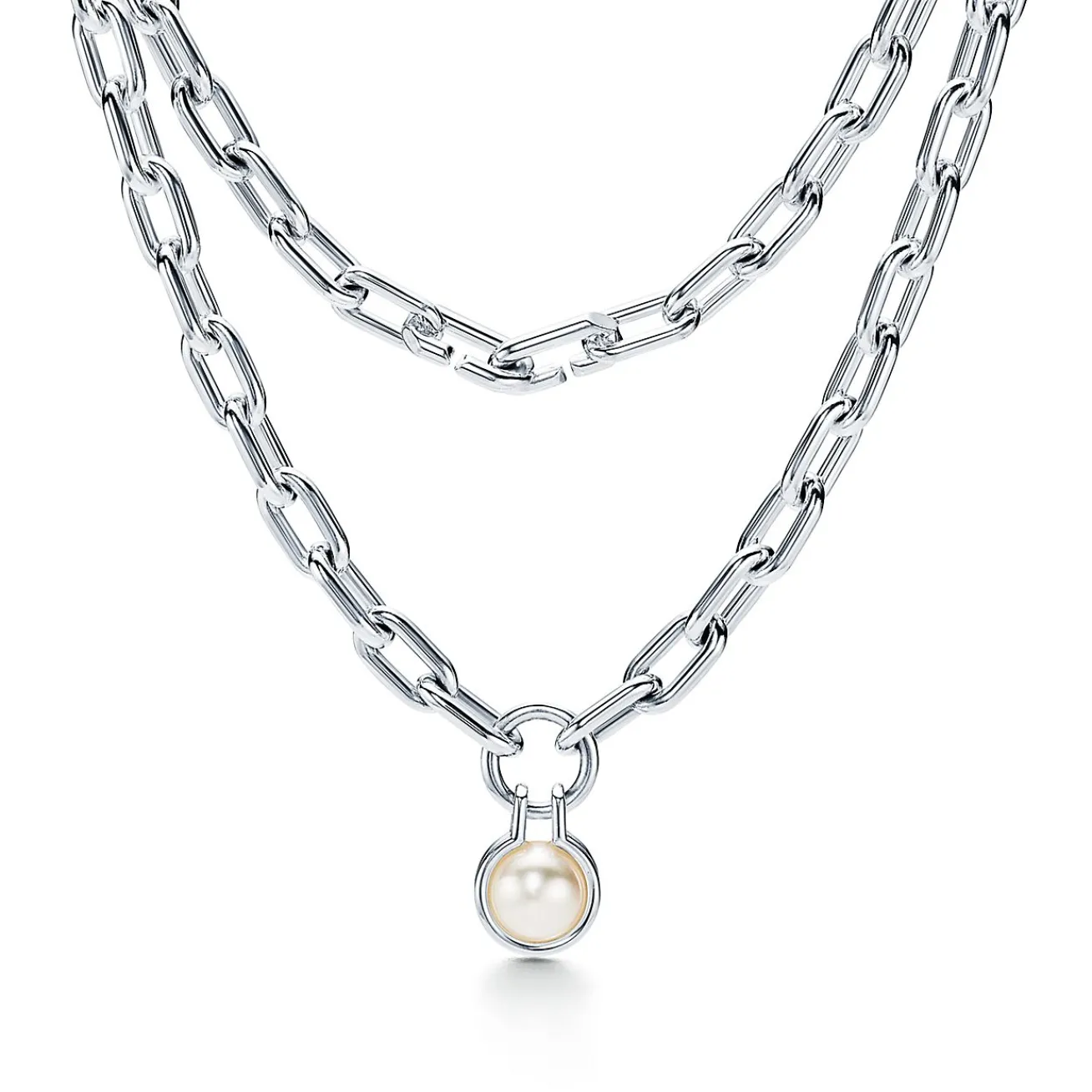 Tiffany & Co. Tiffany HardWear freshwater pearl necklace in sterling silver. | ^ Necklaces & Pendants|Men's Jewelry