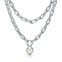 Tiffany & Co. Tiffany HardWear freshwater pearl necklace in sterling silver. | ^ Necklaces & Pendants|Men's Jewelry