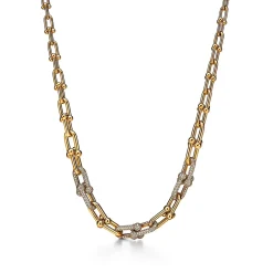Tiffany & Co. Tiffany HardWear Graduated Link Necklace in Yellow Gold with Pavé Diamonds | ^ Necklaces & Pendants|Gold Jewelry