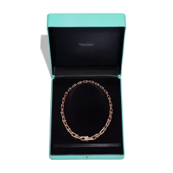 Tiffany & Co. Tiffany HardWear Graduated Link Necklace in Rose Gold with Pavé Diamonds | ^ Necklaces & Pendants|Men's Jewelry