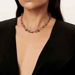 Tiffany & Co. Tiffany HardWear Graduated Link Necklace in Rose Gold with Pavé Diamonds | ^ Necklaces & Pendants|Men's Jewelry