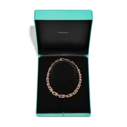Tiffany & Co. Tiffany HardWear Graduated Link Necklace in Rose Gold with Pavé Diamonds | ^ Necklaces & Pendants|Rose Gold Jewelry