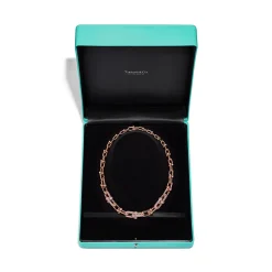 Tiffany & Co. Tiffany HardWear graduated link necklace in 18k rose gold with pavé diamonds. | ^ Necklaces & Pendants|Rose Gold Jewelry