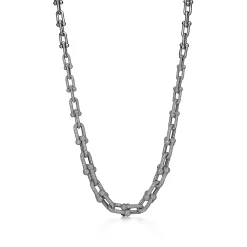 Tiffany & Co. Tiffany HardWear Graduated Link Necklace in White Gold with Pavé Diamonds | ^ Necklaces & Pendants|Men's Jewelry