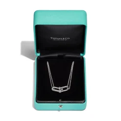 Tiffany & Co. Tiffany HardWear Large Double Link Pendant in White Gold with Pavé Diamonds | ^ Necklaces & Pendants|Diamond Jewelry