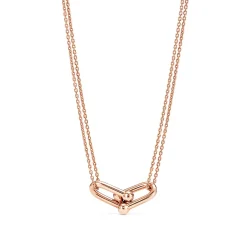 Tiffany & Co. Tiffany HardWear Large Double Link Pendant in Rose Gold | ^ Necklaces & Pendants|Rose Gold Jewelry