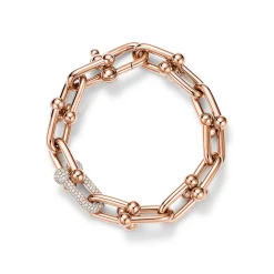Tiffany & Co. Tiffany HardWear Large Link Bracelet in Rose Gold with Diamonds | ^ Bracelets|Men's Jewelry