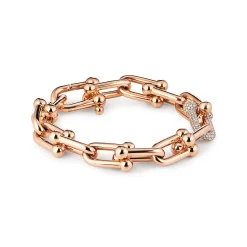 Tiffany & Co. Tiffany HardWear Large Link Bracelet in Rose Gold with Diamonds | ^ Bracelets|Men's Jewelry