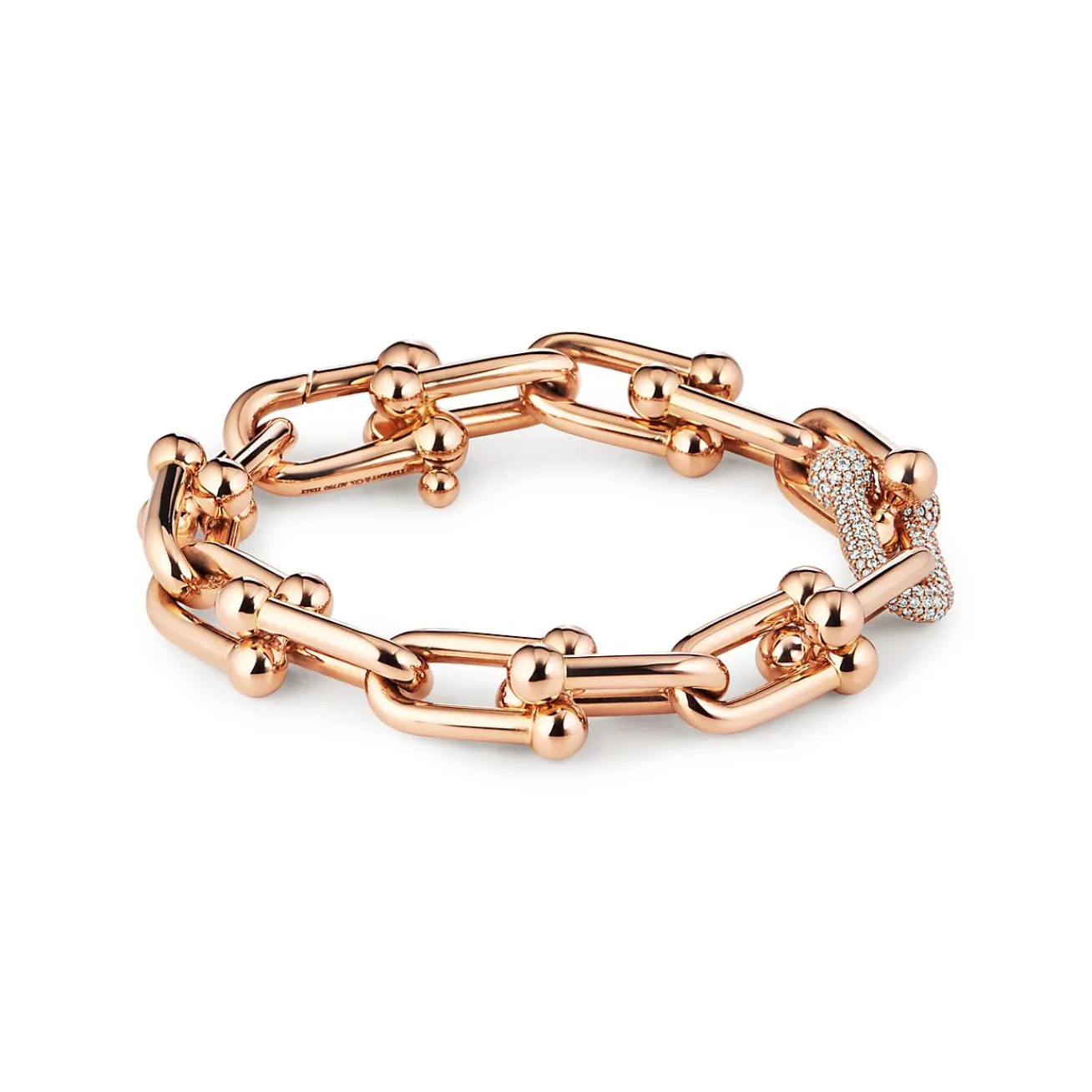 Tiffany & Co. Tiffany HardWear Large Link Bracelet in Rose Gold with Diamonds | ^ Bracelets|Men's Jewelry