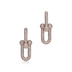 Tiffany & Co. Tiffany HardWear Large Link Earrings in Rose Gold with Pavé Diamonds | ^ Earrings|Rose Gold Jewelry