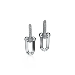 Tiffany & Co. Tiffany HardWear Large Link Earrings in White Gold with Pavé Diamonds | ^ Earrings|Diamond Jewelry