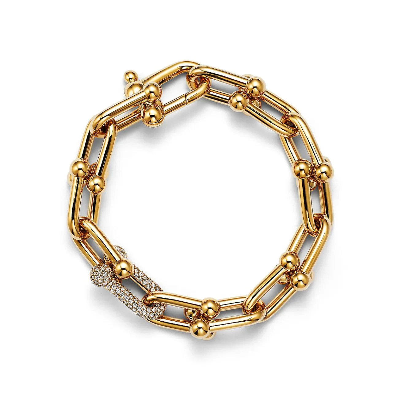 Tiffany & Co. Tiffany HardWear Large Link Bracelet in Yellow Gold with Diamonds | ^ Bracelets|Gold Jewelry