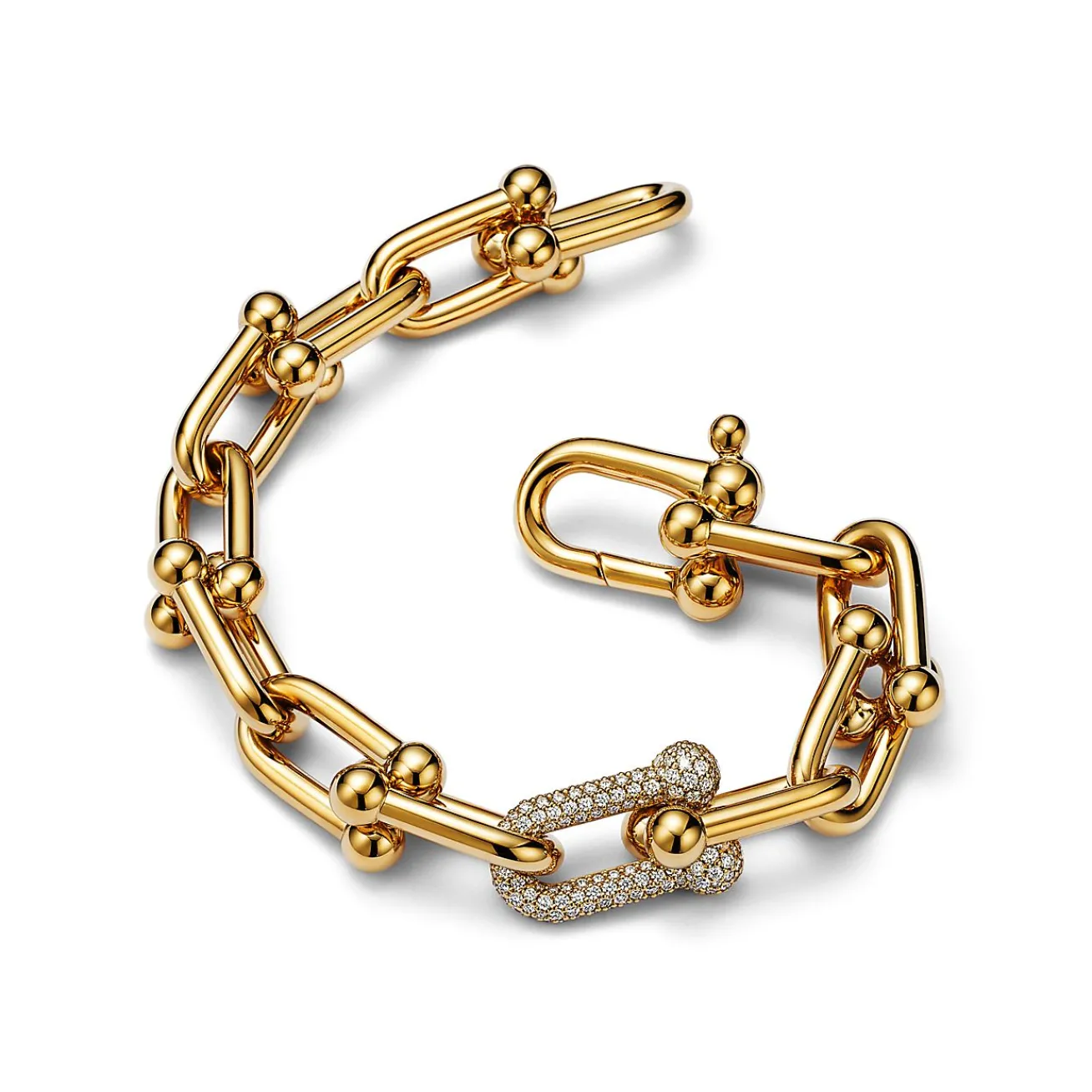 Tiffany & Co. Tiffany HardWear Large Link Bracelet in Yellow Gold with Diamonds | ^ Bracelets|Gold Jewelry