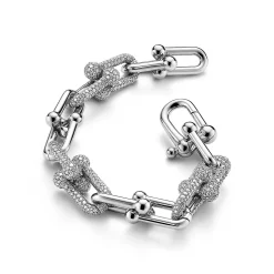 Tiffany & Co. Tiffany HardWear Large Link Bracelet in White Gold with Pavé Diamonds | ^ Bracelets|New Jewelry