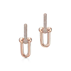 Tiffany & Co. Tiffany HardWear Large Link Earrings in Rose Gold with Pavé Diamonds | ^ Earrings|Rose Gold Jewelry