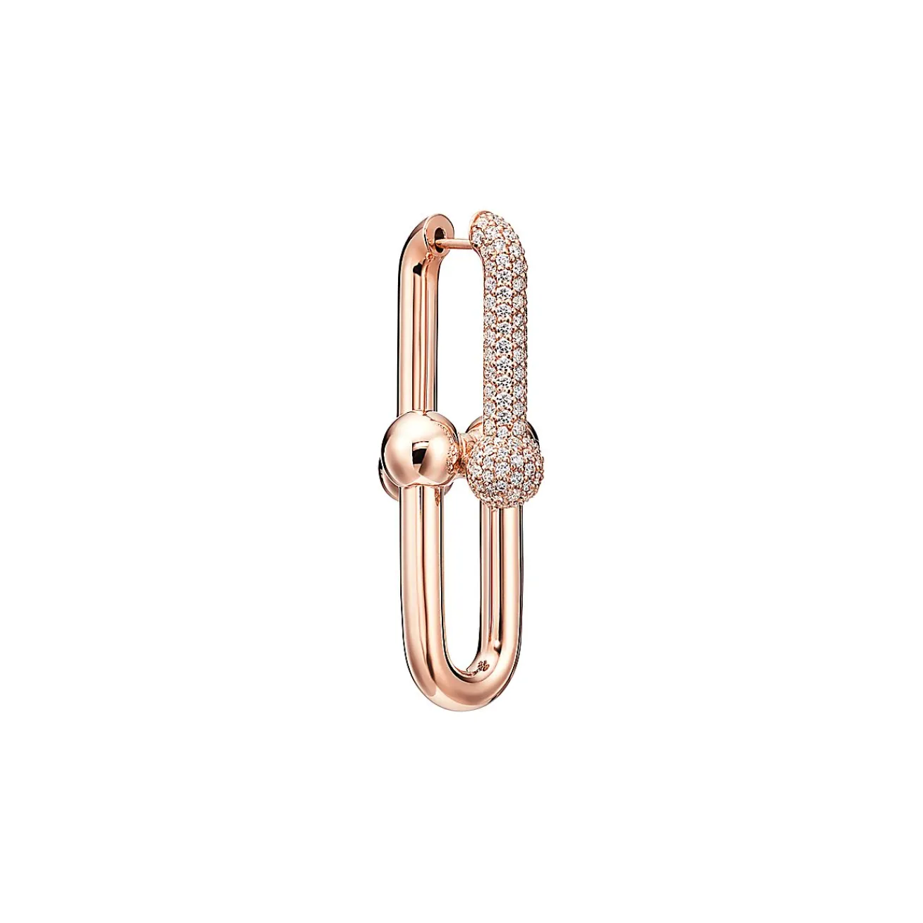 Tiffany & Co. Tiffany HardWear Large Link Earrings in Rose Gold with Pavé Diamonds | ^ Earrings|Rose Gold Jewelry