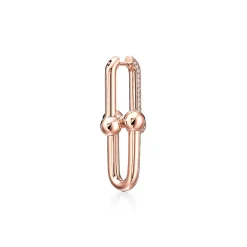 Tiffany & Co. Tiffany HardWear Large Link Earrings in Rose Gold with Pavé Diamonds | ^ Earrings|Rose Gold Jewelry