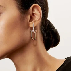 Tiffany & Co. Tiffany HardWear Large Link Earrings in Yellow Gold with Pavé Diamonds | ^ Earrings|Gold Jewelry