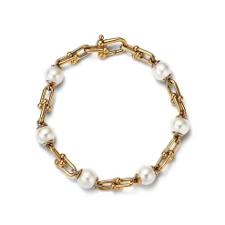 Tiffany & Co. Tiffany HardWear Link Bracelet in Yellow Gold with Freshwater Pearls | ^ Bracelets|Gifts for Her