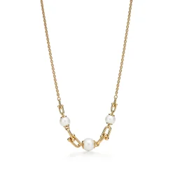 Tiffany & Co. Tiffany HardWear Link Necklace in Yellow Gold with Freshwater Pearls | ^ Necklaces & Pendants|Gold Jewelry