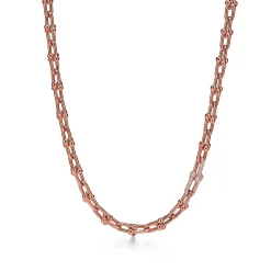 Tiffany & Co. Tiffany HardWear Medium Link Necklace in Rose Gold with Diamonds | ^ Necklaces & Pendants|New Jewelry