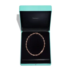 Tiffany & Co. Tiffany HardWear Medium Link Necklace in Rose Gold with Diamonds | ^ Necklaces & Pendants|New Jewelry