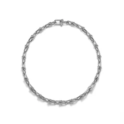 Tiffany & Co. Tiffany HardWear Medium Link Necklace in White Gold with Diamonds | ^ Necklaces & Pendants|Men's Jewelry