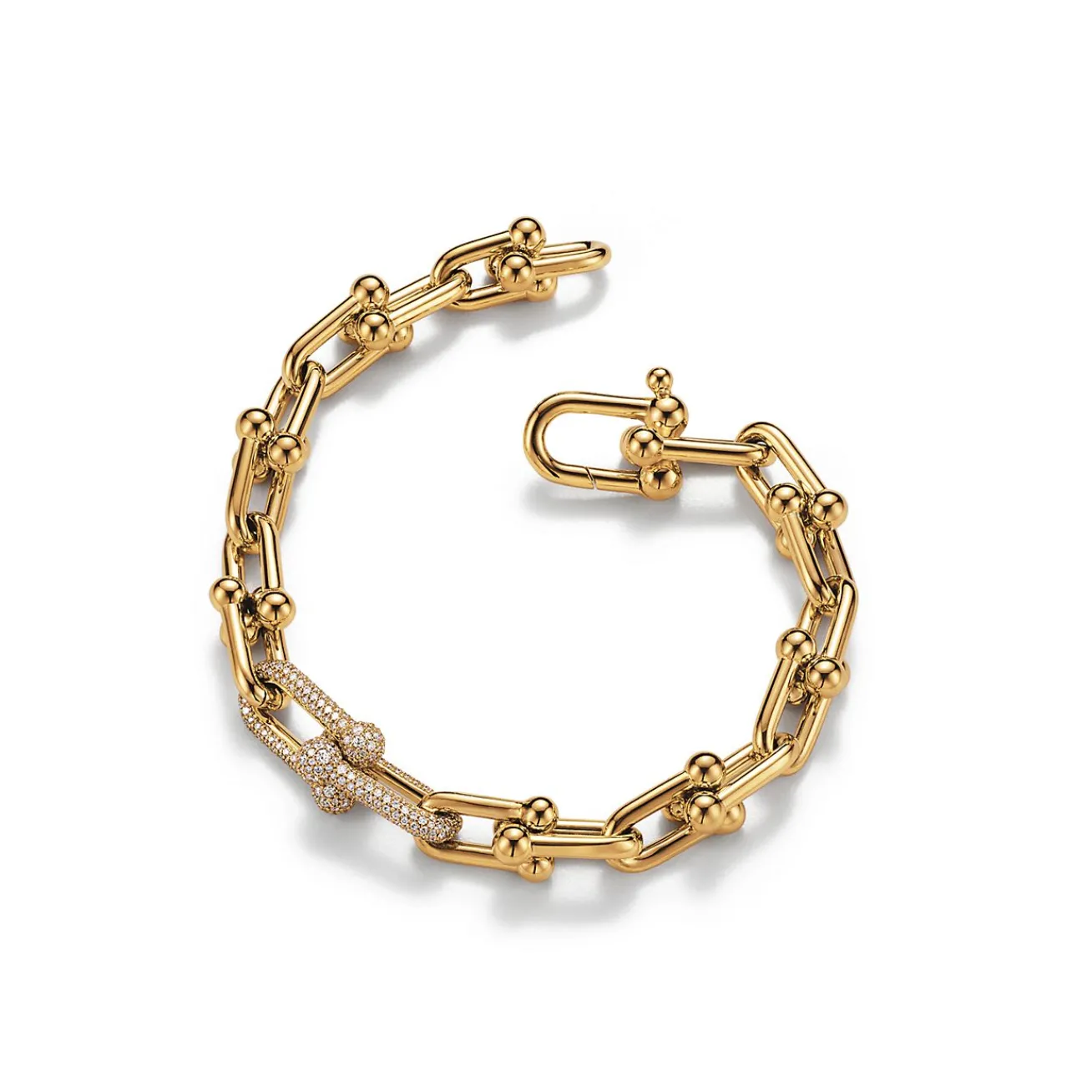 Tiffany & Co. Tiffany HardWear Medium Link Bracelet in Yellow Gold with Diamonds | ^ Bracelets|Men's Jewelry