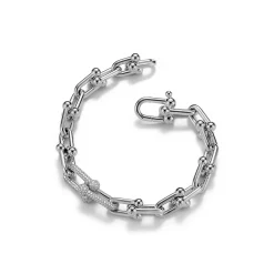 Tiffany & Co. Tiffany HardWear Medium Link Bracelet in White Gold with Diamonds | ^ Bracelets|New Jewelry