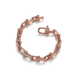 Tiffany & Co. Tiffany HardWear Medium Link Bracelet in Rose Gold with Diamonds | ^ Bracelets|New Jewelry