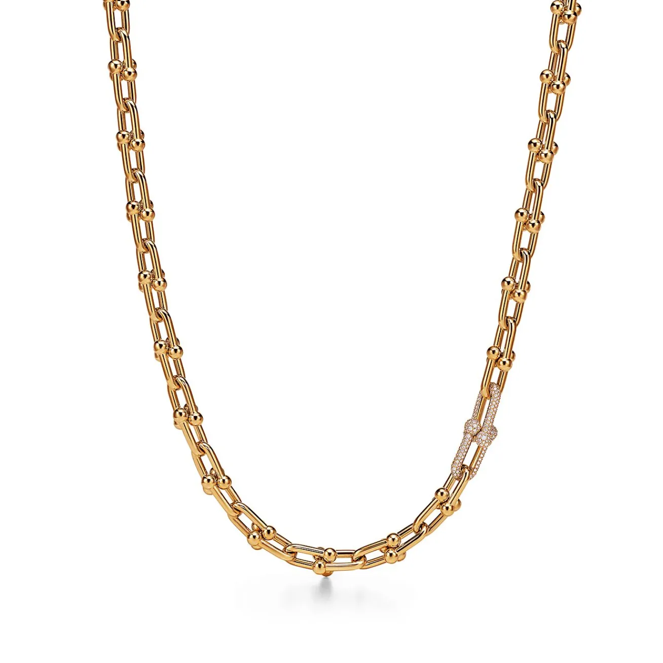 Tiffany & Co. Tiffany HardWear Medium Link Necklace in Yellow Gold with Diamonds | ^ Necklaces & Pendants|New Jewelry