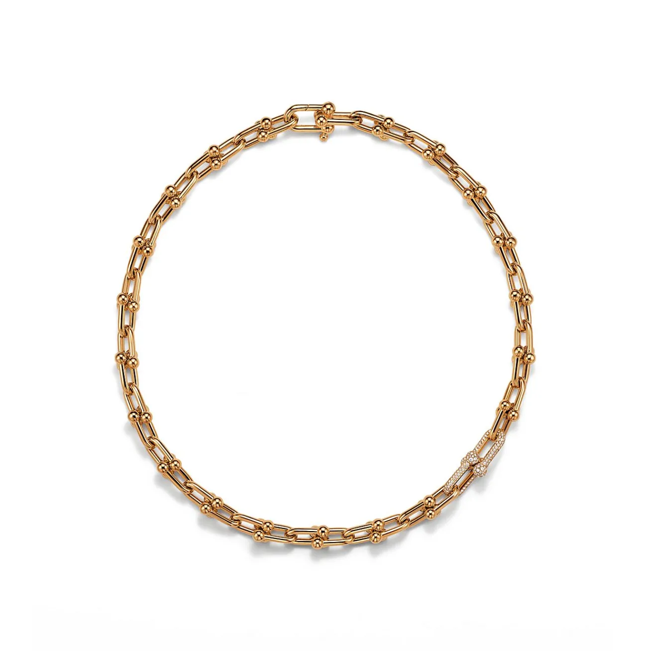 Tiffany & Co. Tiffany HardWear Medium Link Necklace in Yellow Gold with Diamonds | ^ Necklaces & Pendants|New Jewelry