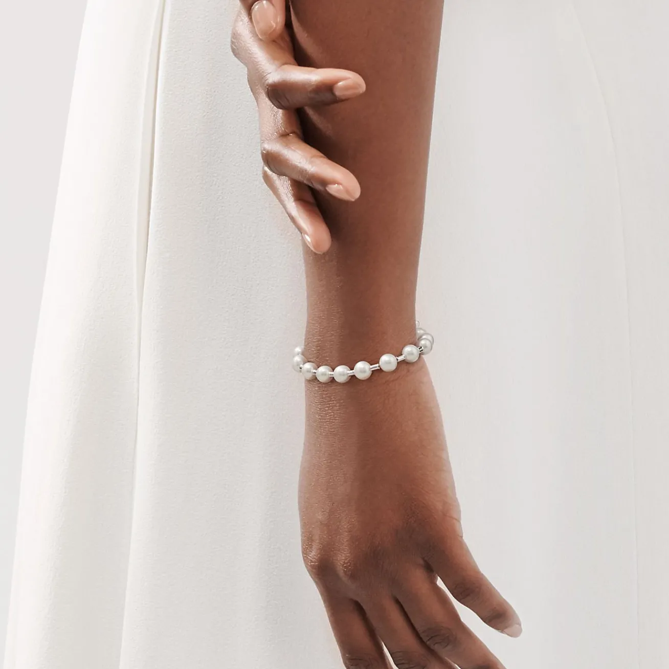 Tiffany & Co. Tiffany HardWear Pearl Bracelet in Silver, 7-8 mm | ^ Bracelets|Men's Jewelry