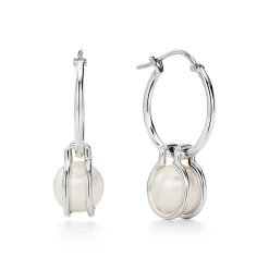 Tiffany & Co. Tiffany HardWear pearl hoop earrings in sterling silver. | ^ Earrings|Gifts for Her