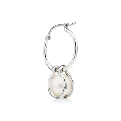 Tiffany & Co. Tiffany HardWear pearl hoop earrings in sterling silver. | ^ Earrings|Gifts for Her