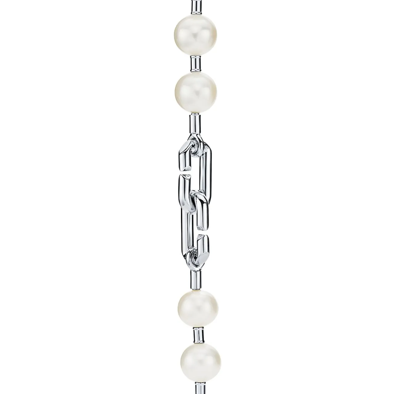 Tiffany & Co. Tiffany HardWear Pearl Lock Necklace in Silver, 9-10 mm | ^ Necklaces & Pendants|Men's Jewelry