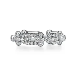 Tiffany & Co. Tiffany HardWear Small Link Ring in White Gold with Pavé Diamonds | ^ Rings|New Jewelry