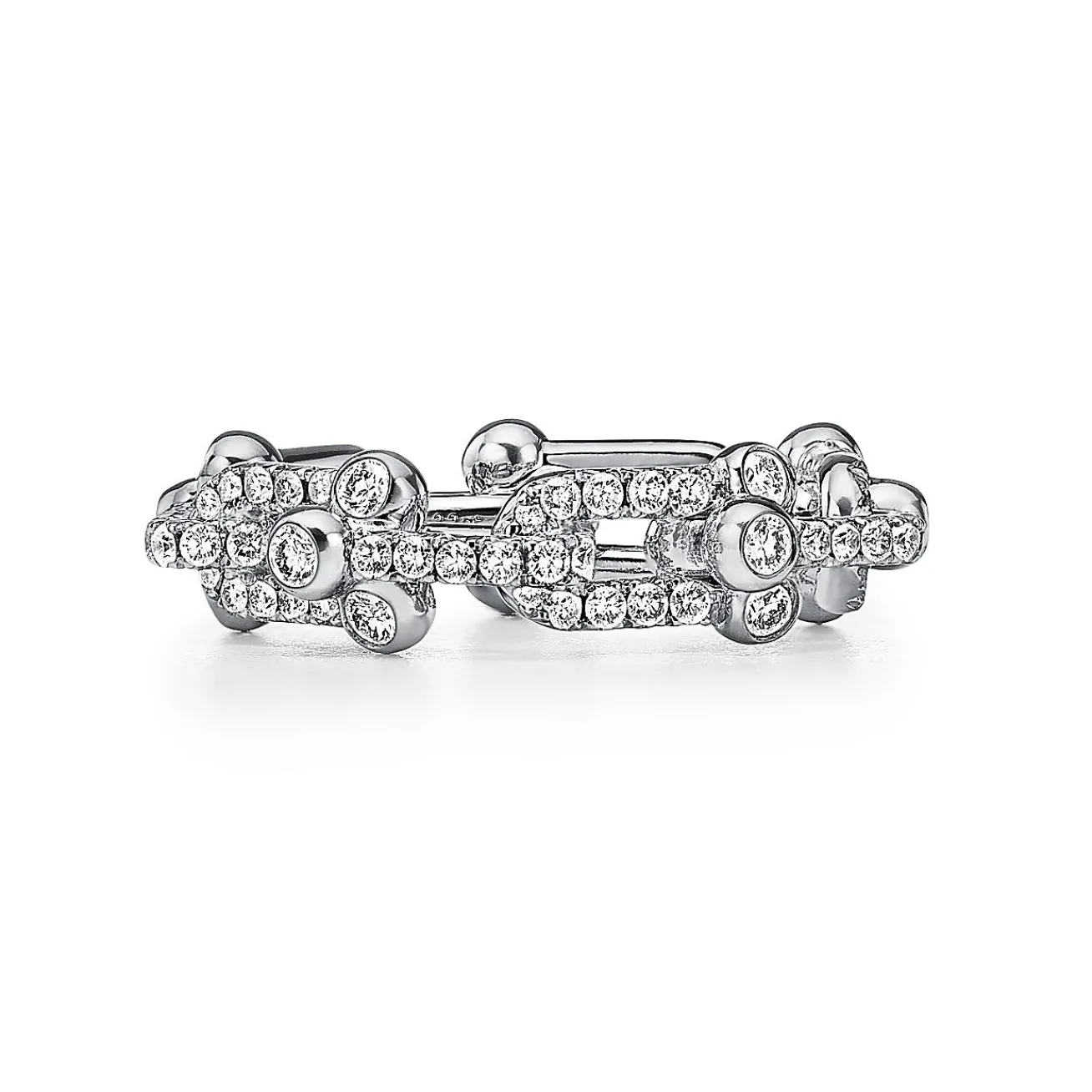 Tiffany & Co. Tiffany HardWear Small Link Ring in White Gold with Pavé Diamonds | ^ Rings|New Jewelry