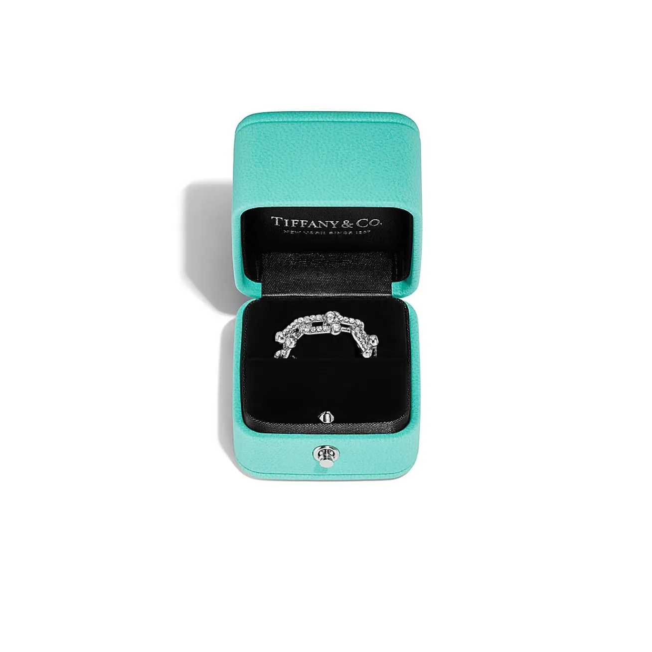 Tiffany & Co. Tiffany HardWear Small Link Ring in White Gold with Pavé Diamonds | ^ Rings|New Jewelry