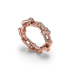 Tiffany & Co. Tiffany HardWear Small Link Ring in Rose Gold with Diamonds | ^ Rings|New Jewelry