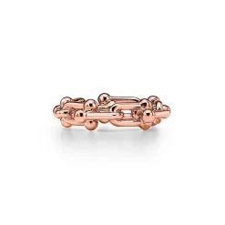 Tiffany & Co. Tiffany HardWear Small Link Ring in Rose Gold with Diamonds | ^ Rings|New Jewelry