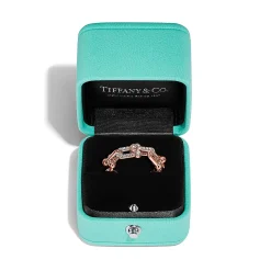 Tiffany & Co. Tiffany HardWear Small Link Ring in Rose Gold with Diamonds | ^ Rings|New Jewelry