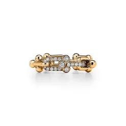 Tiffany & Co. Tiffany HardWear Small Link Ring in Yellow Gold with Diamonds | ^ Rings|New Jewelry