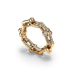 Tiffany & Co. Tiffany HardWear Small Link Ring in Yellow Gold with Diamonds | ^ Rings|New Jewelry