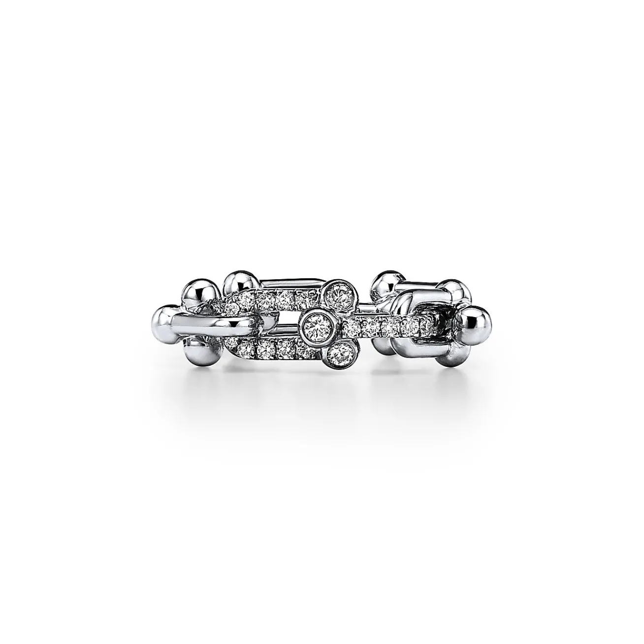 Tiffany & Co. Tiffany HardWear Small Link Ring in White Gold with Diamonds | ^ Rings|Men's Jewelry