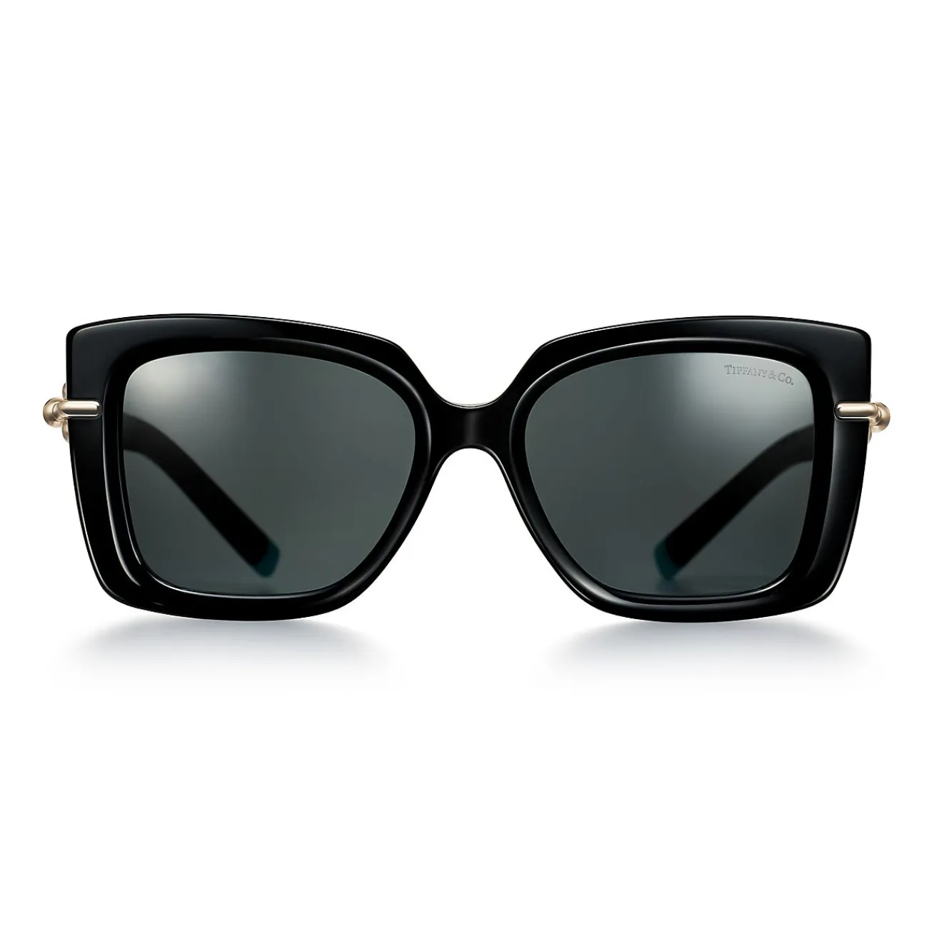 Tiffany & Co. Tiffany HardWear Sunglasses in Black Acetate with Dark Gray Lenses | ^Women Tiffany HardWear|Sunglasses