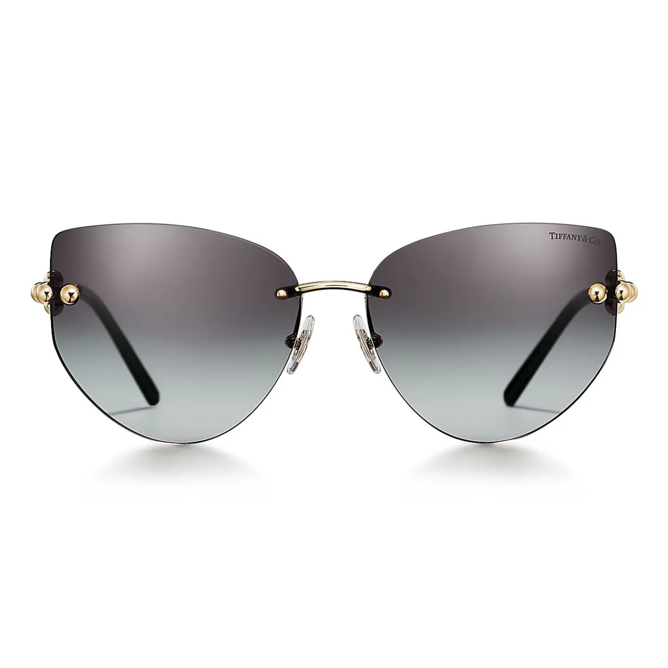 Tiffany & Co. Tiffany HardWear Sunglasses in Pale Gold-colored Metal with Gray Gradient Lenses | ^Women Tiffany HardWear|Sunglasses
