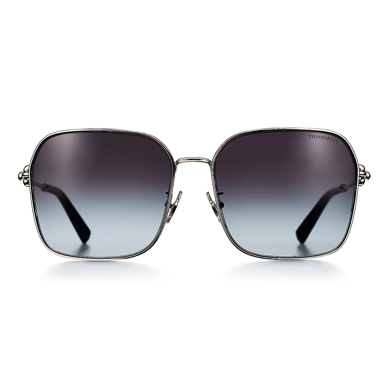 Tiffany & Co. Tiffany HardWear Sunglasses in Pale Gold-colored Metal with Gray Lenses | ^Women Tiffany HardWear|Sunglasses
